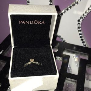 pink Pandora heart ring